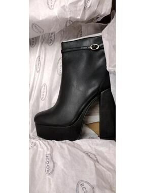 Scoop Black Platform Boots SIZE 10 NEW IN BOX DISCO EMO GOTH CHIC URBAN COWGIRL